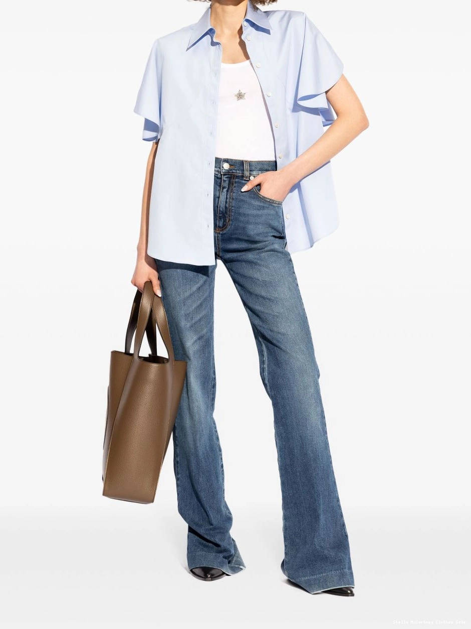 Affordable flutter-sleeve shirt Women Stella McCartney cotton 0417